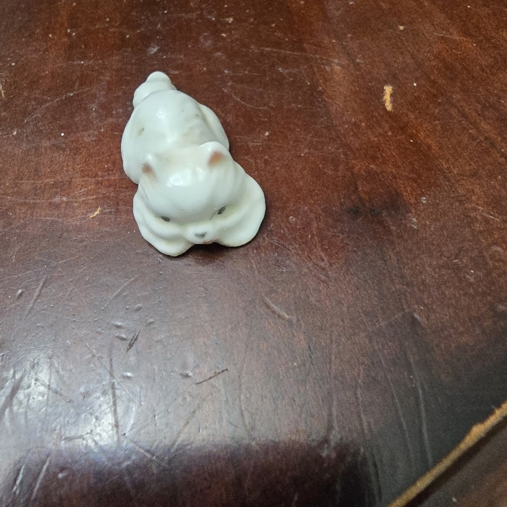 Porcelain White Cat Figurine